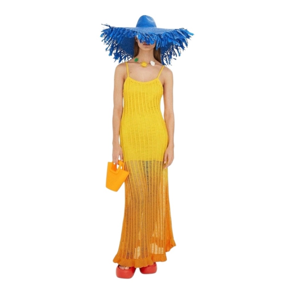 Simon Miller Mango Garfun Knit Maxi Dress Size Small Sponge Yellow Sleeveless